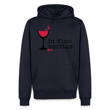In Vino Veritas / Latein / Im Wein liegt die - Männer Premium Bio Hoodie - Navy - Vorne - Nico (187cm)