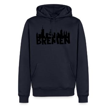 Bremen skyline - Men’s Premium Organic Hoodie - navy - Front - Nico (187cm)
