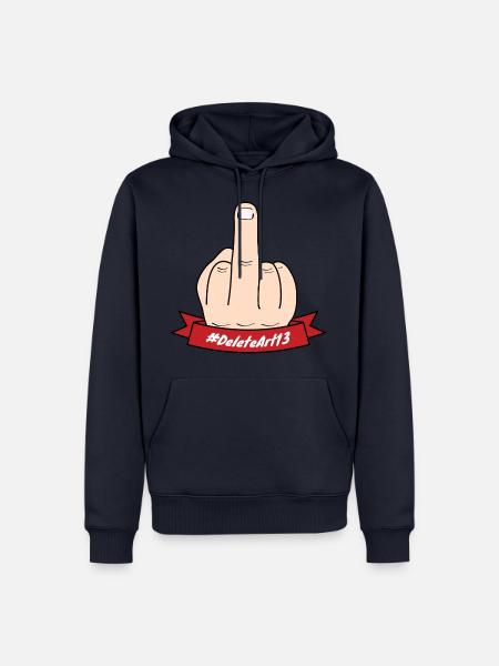 Delete Article 13 - Mittelfinger - #Art13 - Männer Premium Bio Hoodie - Navy