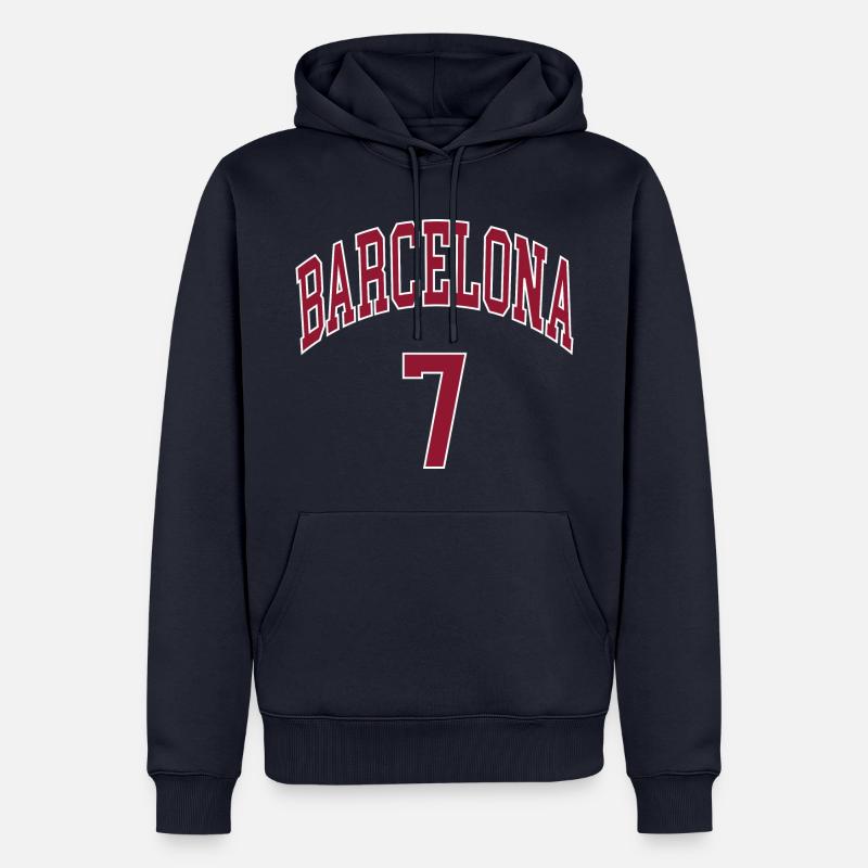 Barcelone 7 - Sweat à capuche Premium bio Homme - bleu marine