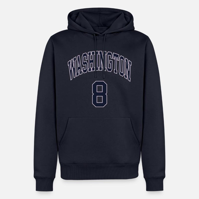 Washington 8 - Sweat à capuche Premium bio Homme - bleu marine