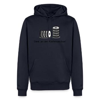 Reifenwechsel Reifen Autoreifen Wechseln - Männer Premium Bio Hoodie - Navy - Vorne - Nico (187cm)