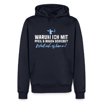Bogenschießen Weil ich es kann Schützenverein - Männer Premium Bio Hoodie - Navy - Vorne - Nico (187cm)
