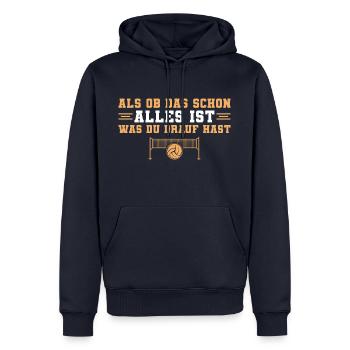 Volleyball Spruch Volleyballer Geschenk - Männer Premium Bio Hoodie - Navy - Vorne - Nico (187cm)