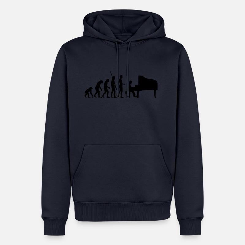 evolution_pianist - Männer Premium Bio Hoodie - Navy