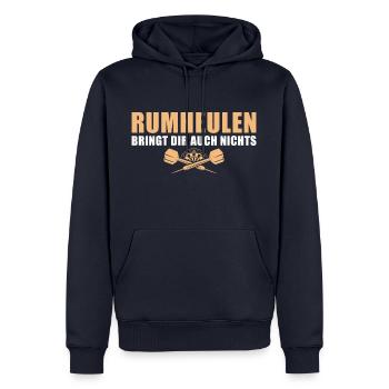 Dartspieler Rumheulen bringt dir auch nichts Dart - Männer Premium Bio Hoodie - Navy - Vorne - Nico (187cm)