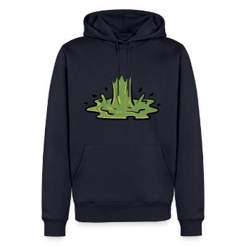 Slime Green Puke Idée cadeau Slime - Sweat à capuche Premium bio Homme - bleu marine - Devant - Nico (187cm)