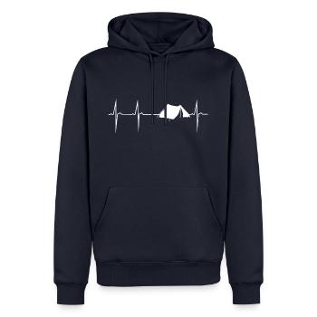 herzschlag zelt outdoor - Männer Premium Bio Hoodie - Navy - Vorne - Nico (187cm)