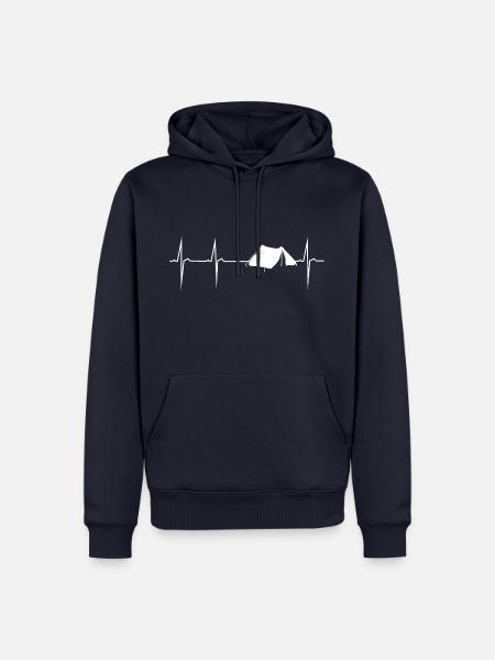 herzschlag zelt outdoor - Männer Premium Bio Hoodie - Navy