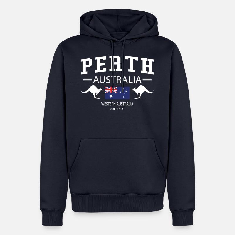 Perth - Sweat à capuche Premium bio Homme - bleu marine