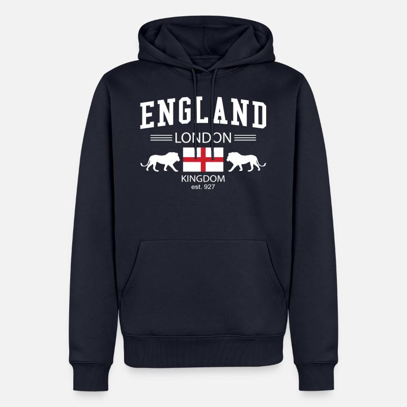 L'Angleterre - Sweat à capuche Premium bio Homme - bleu marine