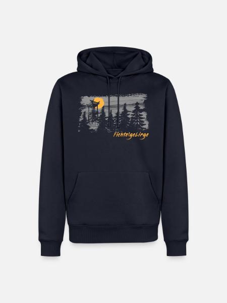 Fichtelgebirge Schneeberg Backöfele Pinselstrich - Männer Premium Bio Hoodie - Navy