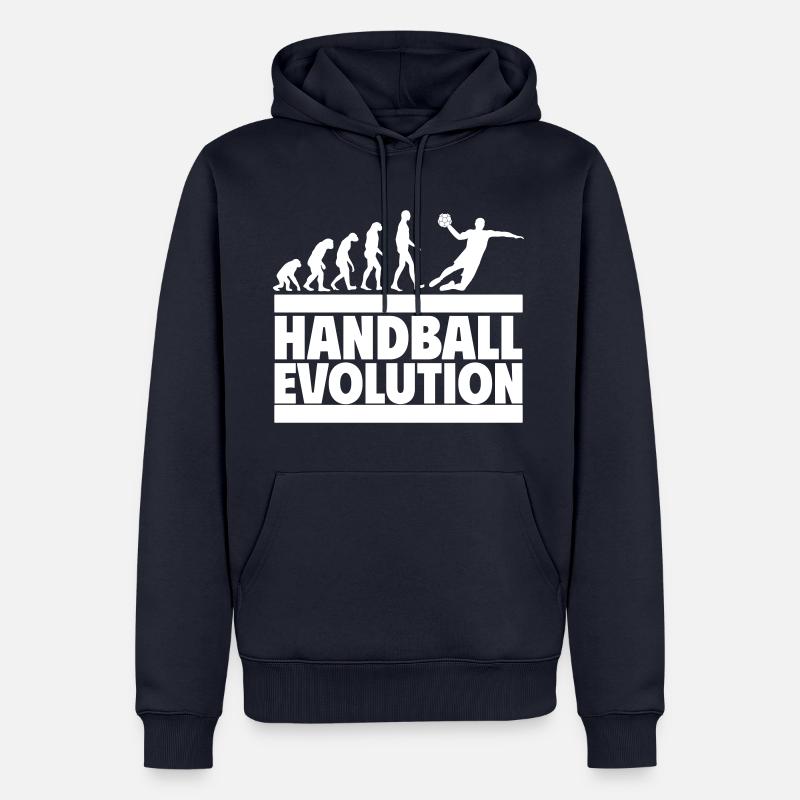 Handball Evolution Perfektes Geschenk Handballer - Männer Premium Bio Hoodie - Navy