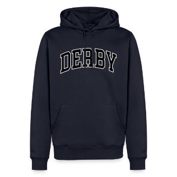 Derby - Sweat à capuche Premium bio Homme - bleu marine - Devant - Nico (187cm)