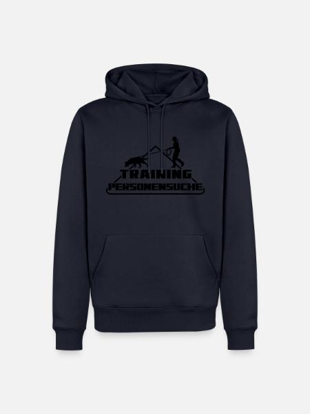TRAINING PERSONENSUCHE FRAU - Männer Premium Bio Hoodie - Navy