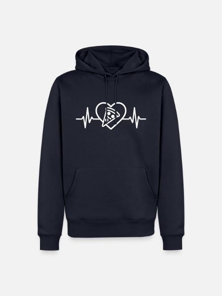 Pizza Teil Herz - Männer Premium Bio Hoodie - Navy