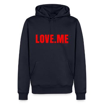 Love Me - Männer Premium Bio Hoodie - Navy - Vorne - Nico (187cm)