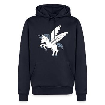 Unicorn with wings - Men’s Premium Organic Hoodie - navy - Front - Nico (187cm)