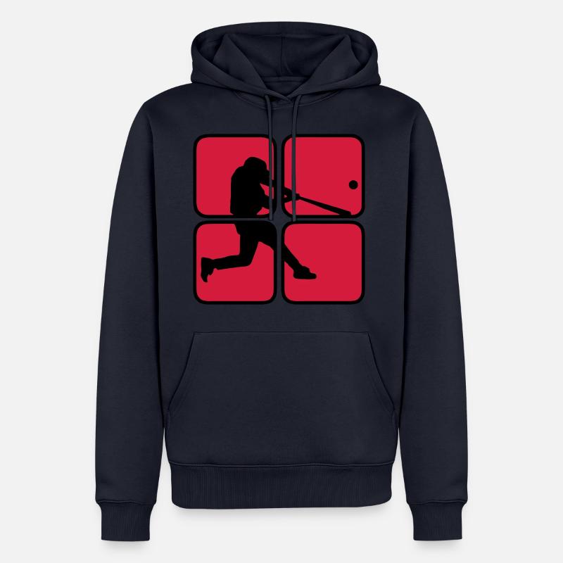 Baseball 2 - Männer Premium Bio Hoodie - Navy