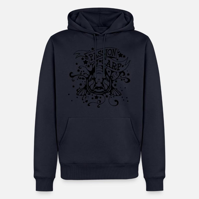 PASSION CARP - Sweat à capuche Premium bio Homme - bleu marine