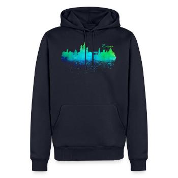 Russland - Männer Premium Bio Hoodie - Navy - Vorne - Nico (187cm)