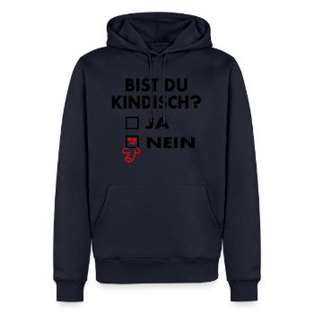 bist du kindisch penis Penismann Witzige Frage - Männer Premium Bio Hoodie - Navy - Vorne - Nico (187cm)