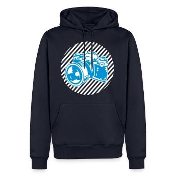 camera2 - Sweat à capuche Premium bio Homme - bleu marine - Devant - Nico (187cm)