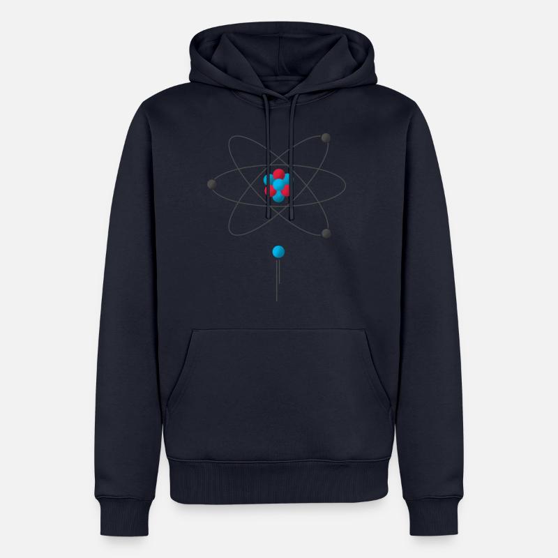 Atom proton neutron electron science elements - Men’s Premium Organic Hoodie - navy