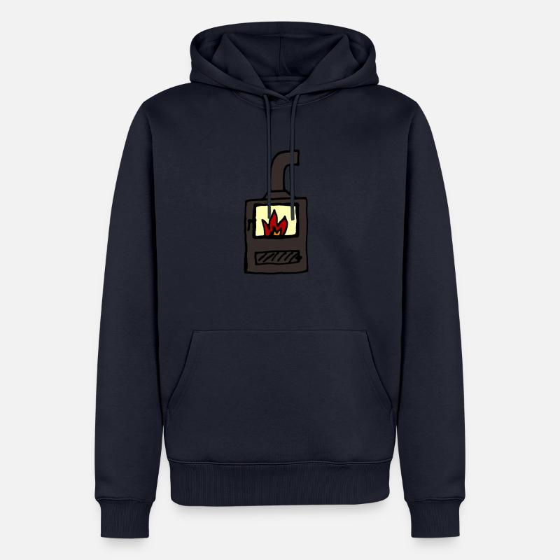 Feu, four, idée cadeau - Sweat à capuche Premium bio Homme - bleu marine