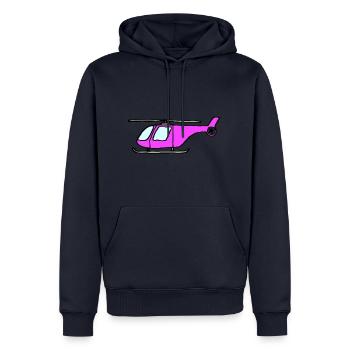 Pink helicopter, helicopter - Men’s Premium Organic Hoodie - navy - Front - Nico (187cm)