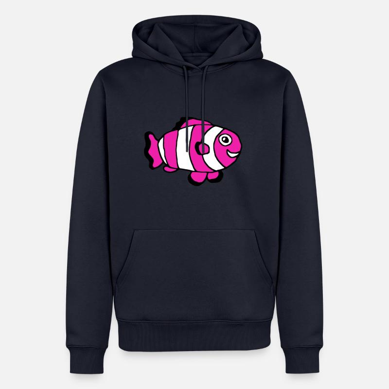 Pinker Clownfisch, Weibchen, Mädchen - Männer Premium Bio Hoodie - Navy