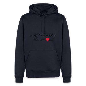 Autocollant Sauerland - Sweat à capuche Premium bio Homme - bleu marine - Devant - Nico (187cm)