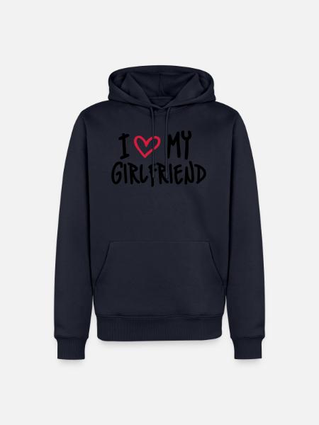 I Love my Girlfriend - Männer Premium Bio Hoodie - Navy