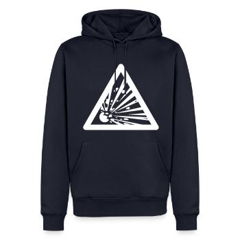 Gefahrensymbol - Sprengstoffe - Männer Premium Bio Hoodie - Navy - Vorne - Nico (187cm)