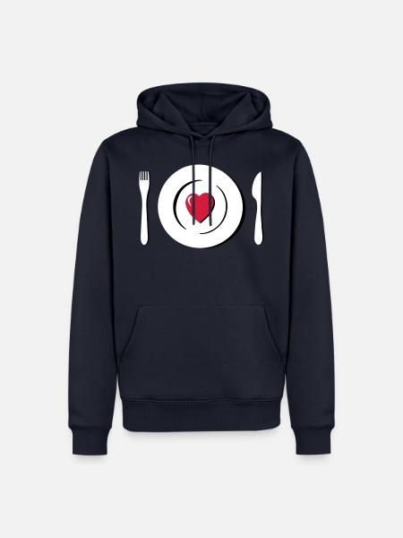 heart love eating g1 - Men’s Premium Organic Hoodie - navy