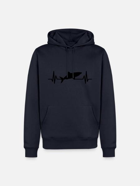 shark heartbeat shark shark fin - Men’s Premium Organic Hoodie - navy