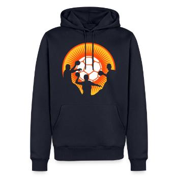 spread_handball_aura_druck - Männer Premium Bio Hoodie - Navy - Vorne - Nico (187cm)