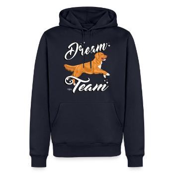 tollerdreamteam - Sweat à capuche Premium bio Homme - bleu marine - Devant - Nico (187cm)