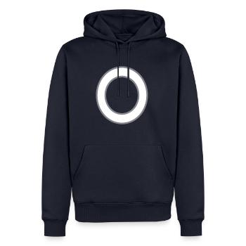 Body of Rayman "O" - Men’s Premium Organic Hoodie - navy - Front - Nico (187cm)