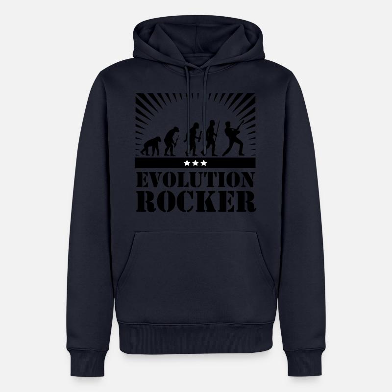 Evolution Rocker - Sweat à capuche Premium bio Homme - bleu marine
