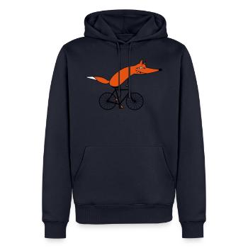 Cycliste intelligent (c) - Sweat à capuche Premium bio Homme - bleu marine - Devant - Nico (187cm)