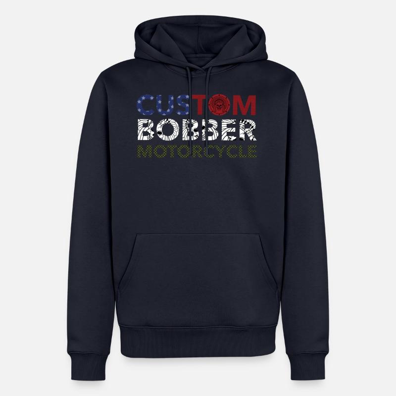 CUSTOM BOBBER MOTORCYCLE - Männer Premium Bio Hoodie - Navy