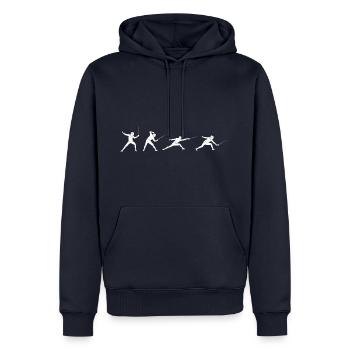 Playing Fencing - Männer Premium Bio Hoodie - Navy - Vorne - Nico (187cm)