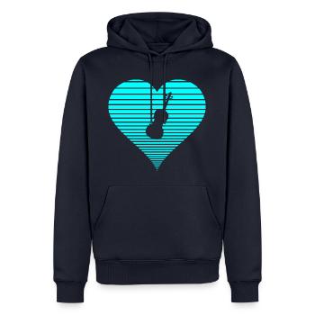 Violine - Männer Premium Bio Hoodie - Navy - Vorne - Nico (187cm)