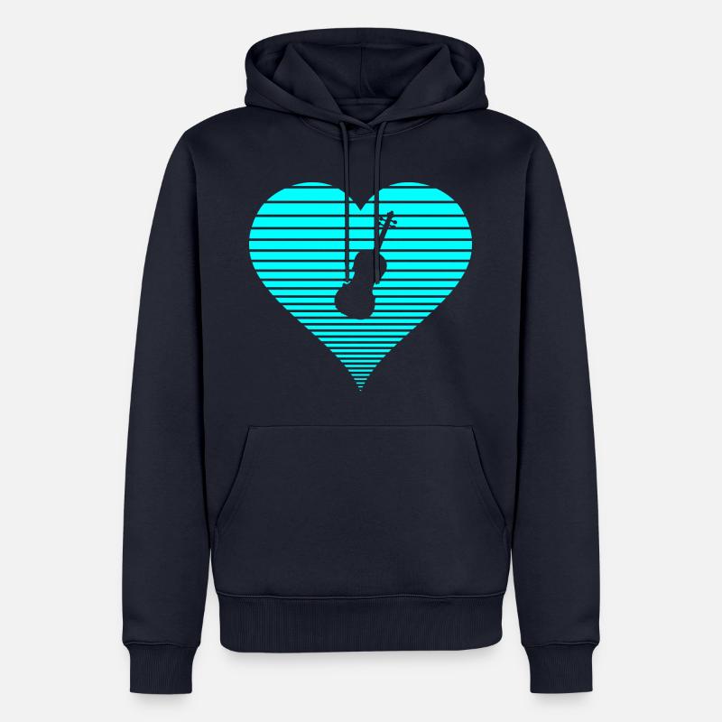 Violon - Sweat à capuche Premium bio Homme - bleu marine