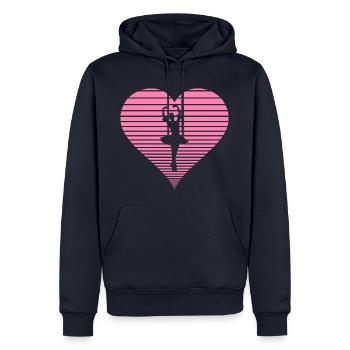 ballerine - Sweat à capuche Premium bio Homme - bleu marine - Devant - Nico (187cm)