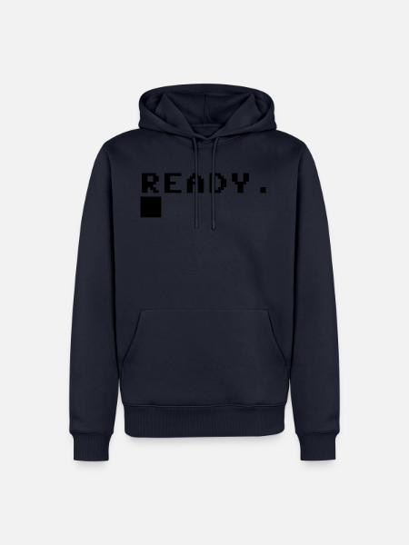 C64 Ready Nerd Computer Retro Geschenk Idee - Männer Premium Bio Hoodie - Navy