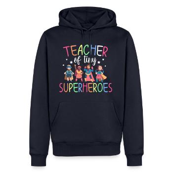 Teacher Of Tiny Superheroes - Männer Premium Bio Hoodie - Navy - Vorne - Nico (187cm)