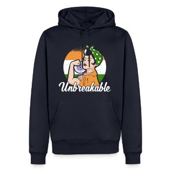 Unbreakable Indian Lady - Männer Premium Bio Hoodie - Navy - Vorne - Nico (187cm)