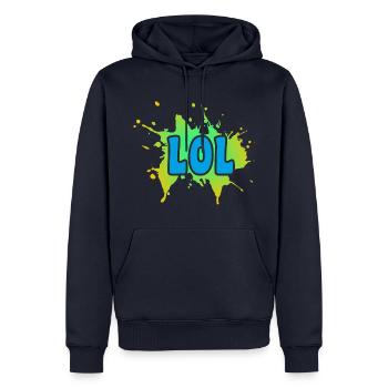 LOL - Männer Premium Bio Hoodie - Navy - Vorne - Nico (187cm)